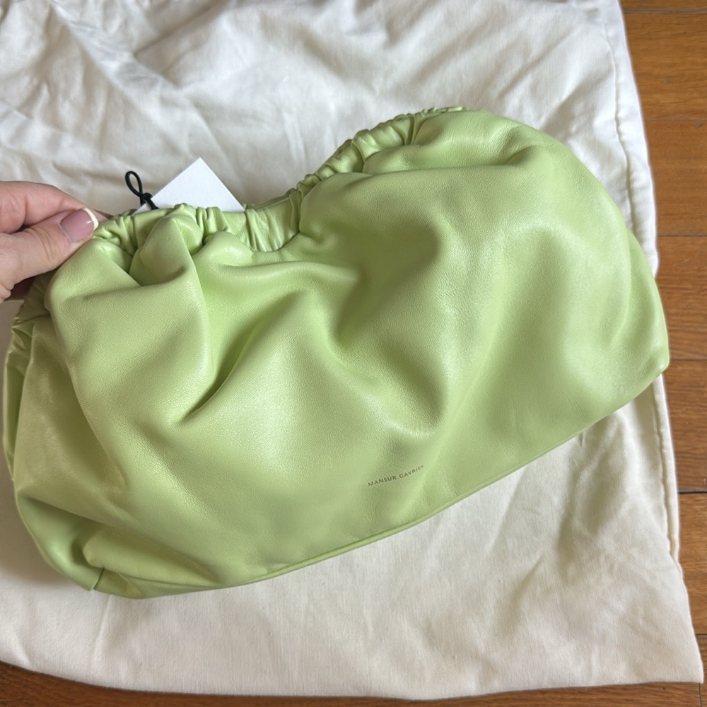 NWT LARGE Mansur Gavriel Cloud Clutch Bag Mint